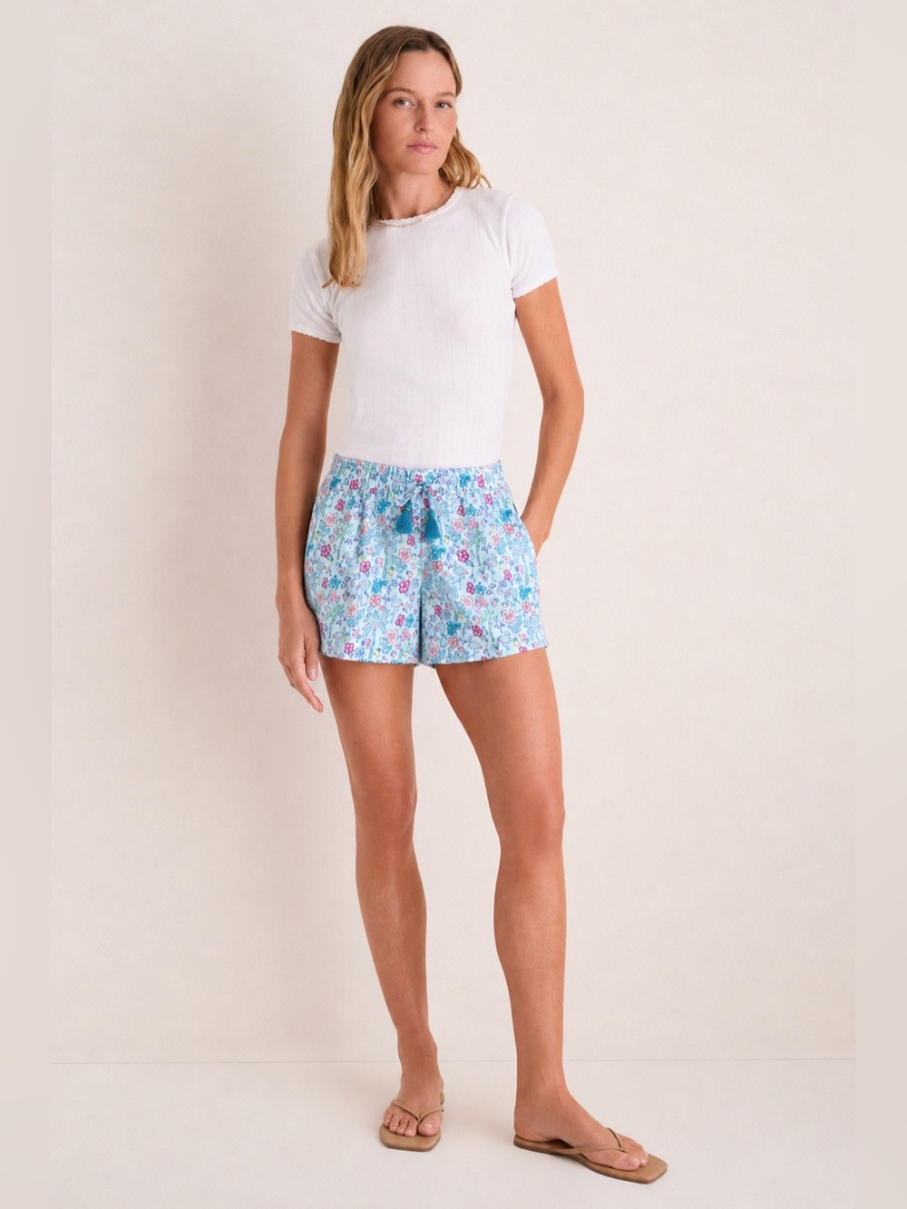 Vineyard Vines Woven Cotton Printed Shorts Tassel Fun Print Floral Flamingo 1048